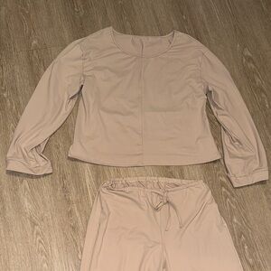 Beige Long Sleeve Lounge Set